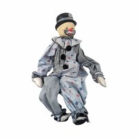 Vintage Handmade Clown Shelf Sitter, Whimsical Clown Doll, Fabric Clown, Collectible Clown, Unique Decor