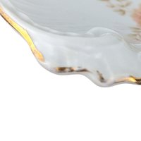 Antique Floral Serving Bowl by Carl Tielsch: German Porcelain with Gold Trim Decor