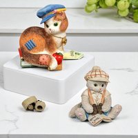 Enesco Calico Kittens Figurines: "Thanks for Guiding Us" & "I'm Lost Without You" With Boxes