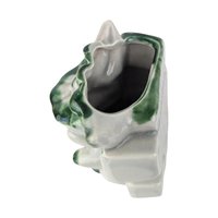 Vintage Ceramic Rabbit with Fence Planter: Whimsical Bunny Decor