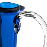Vintage Mid-Century Modern Blue Glass Decanter: 11-Inch Hand Blown Art Glass Barware