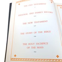 Vintage 1960 Catholic Holy Bible: Illustrated Old & New Testament