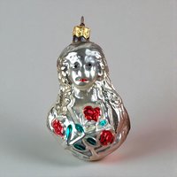 Vintage Inge-Glas Angel with Roses Christmas Ornament - German Glass Ornament