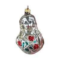 Vintage Inge-Glas Angel with Roses Christmas Ornament - German Glass Ornament