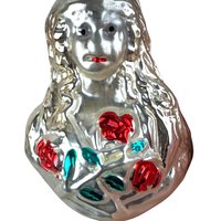 Vintage Inge-Glas Angel with Roses Christmas Ornament - German Glass Ornament