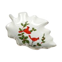 Vintage Lefton Cardinal Christmas Dishes: 6-Piece Porcelain Holiday Set