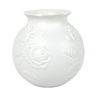 Vintage Kaiser Bisque Vase: Embossed Roses, 1980s Porcelain Decor
