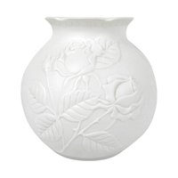 Vintage Kaiser Bisque Vase: Embossed Roses, 1980s Porcelain Decor
