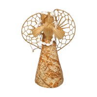 Vintage Fiber Angel Ornaments - Handmade Lace & Straw Christmas Decor