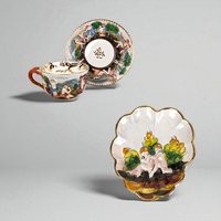 Vintage Capodimonte Cup and Saucer Set with Trinket Dish: Hand-Painted Italian Porcelain
