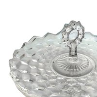 Vintage Fostoria American Serving Tray: Clear Glass Platter with Handle
