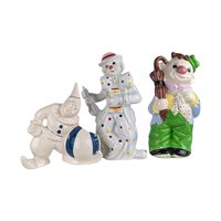 Vintage Ceramic Clown Figurine Lot: Hand-Painted Retro Decor