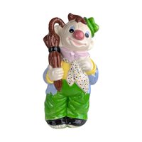 Vintage Ceramic Clown Figurine Lot: Hand-Painted Retro Decor