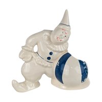 Vintage Ceramic Clown Figurine Lot: Hand-Painted Retro Decor