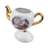 Vintage Thomas Kinkade Teapot & Family History Book Set