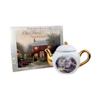 Vintage Thomas Kinkade Teapot & Family History Book Set