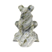 Vintage Hand-Carved Jade Frog Figurine: Chinese Feng Shui Decor