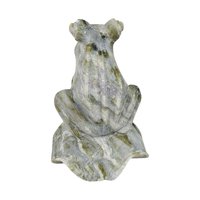 Vintage Hand-Carved Jade Frog Figurine: Chinese Feng Shui Decor