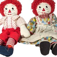Vintage Handmade Raggedy Ann and Andy Dolls, 20 Inch Rag Dolls, Collectible Dolls, Soft Dolls, Children's Toys