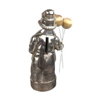 Vintage Silver-Tone Metal Clown Bank: Collectible Coin Bank