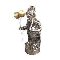 Vintage Silver-Tone Metal Clown Bank: Collectible Coin Bank