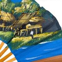 Vintage Asian Inspired Decorative Fans: Cloth, Wood & Plastic Wall Decor