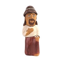 Vintage Clay Man Whistle: Handmade Folk Art Figure