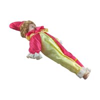 Vintage Harlequin Jester Doll: Whimsical Clown Decor, Collectible Figurine