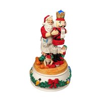 Vintage Santa with Nutcracker Music Box: Christmas Figurine Holiday Decor