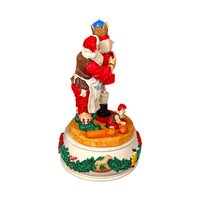 Vintage Santa with Nutcracker Music Box: Christmas Figurine Holiday Decor