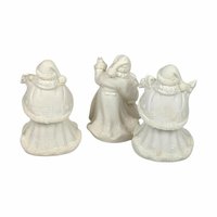 Vintage Bisque Santa Figurines - K's Collection Christmas Decor, Set of 3