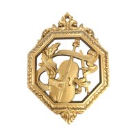 Vintage Homco Musical Instrument Wall Plaques: 1970s Gold Decor, Set of 3