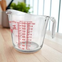 Vintage Anchor Hocking Glass Measuring Cup: 32oz, Red Markings