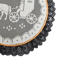 Vintage Embroidery Hoop Wall Hanging: Horse & Carriage Lace Decor