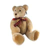 Vintage Polar Puff Jointed Teddy Bear: 18" Tan Plush Stuffed Animal