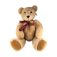 Vintage Polar Puff Jointed Teddy Bear: 18" Tan Plush Stuffed Animal