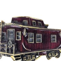 Vintage 1976 Chicago Caboose Belt Buckle: Brass & Enamel Train Memorabilia