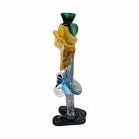 Vintage Art Glass Clown Figurine: Handmade Statue, Circus Decor