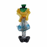 Vintage Art Glass Clown Figurine: Handmade Statue, Circus Decor
