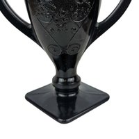 Vintage L.E. Smith Dancing Nymphs Vase: Black Amethyst Art Deco Glassware