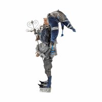 Vintage Santa's Elf Jester Figure: Whimsical Blue Christmas Decor