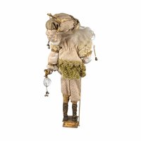 Vintage Gold Santa Elf Figure: Whimsical Christmas Decor