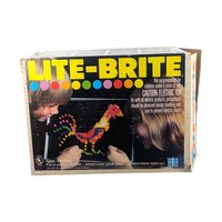 Vintage 1978 Hasbro Lite Brite Toy with Pegs and Sheets, Classic 70s Light Up Drawing Toy, Working Creative Play Gift for Kids and Adults