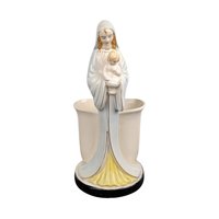 Vintage Madonna and Child Planter: Ceramic Virgin Mary, Made in Japan