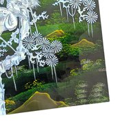 Large Mother of Pearl Wall Plaque, Vintage Asian Lacquer Art Panel with Cranes, Bird Decor, Oriental Wall Hanging