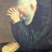 Grace by Enstrom Framed Print, Vintage Christian Wall Art, Iconic Man Praying Photograph, Religious Farmhouse Decor, Dining Room Wall Art