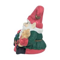 Vintage Ceramic Santa Elf Music Box: Plays Here Comes Santa Claus