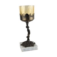 Vintage Bronze Cherub Candle Holder: Hollywood Regency Marble Base