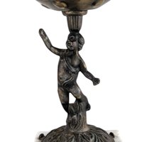 Vintage Bronze Cherub Candle Holder: Hollywood Regency Marble Base