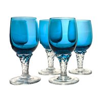 Vintage Cobalt Blue Art Glass Decanter Set: Mid-Century Modern Barware